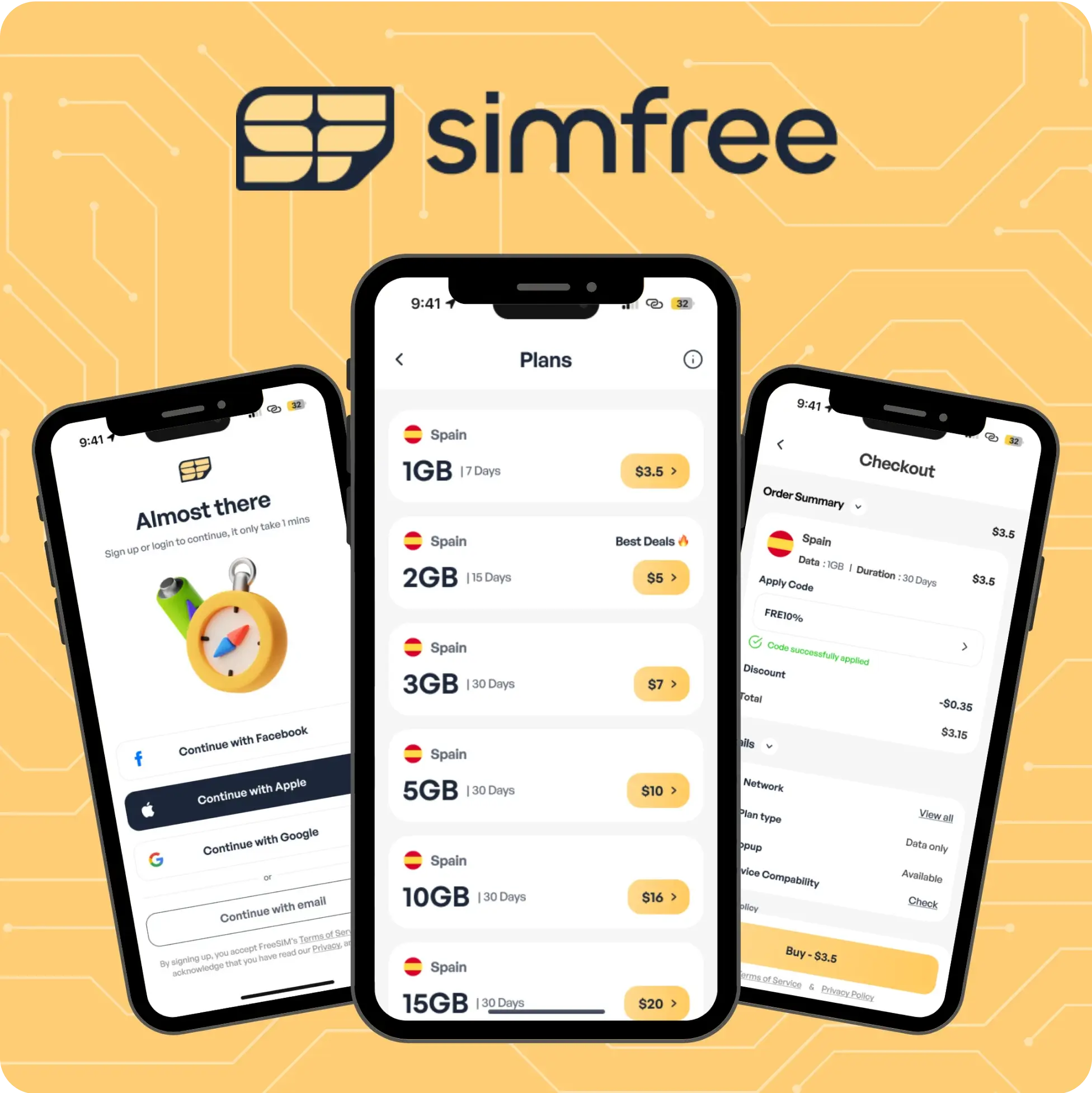 SimFree app screenshot